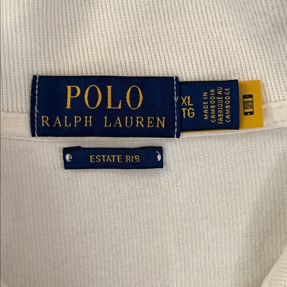 Polo Ralph Lauren Estate-Rib 1/4 Zip Pullover Parchment Cream 100% Cotton XL - Picture 6 of 12